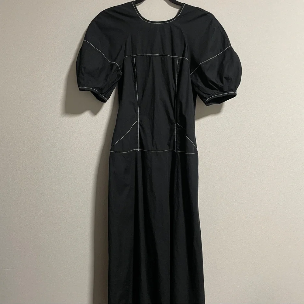 MADEWELL Puff-Sleeve Drop-Waist Midi Dress - Picture 6 of 12